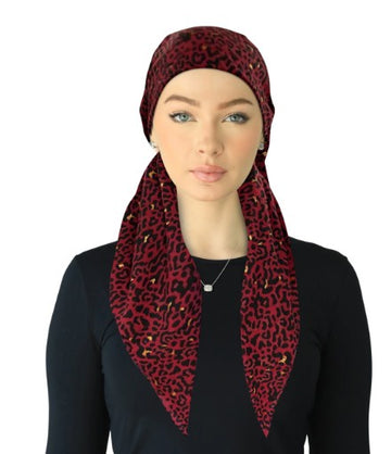 Cherie SP324A-BGY Burgundy Adjustable Pre-Tied Open Back Bandanna Myselflingerie.com